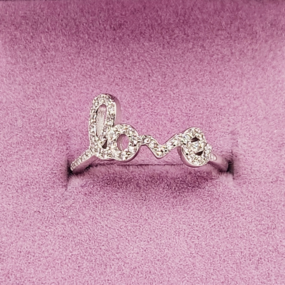 Scripted LOVE 925 Silver Ring - Picture 2 of 6